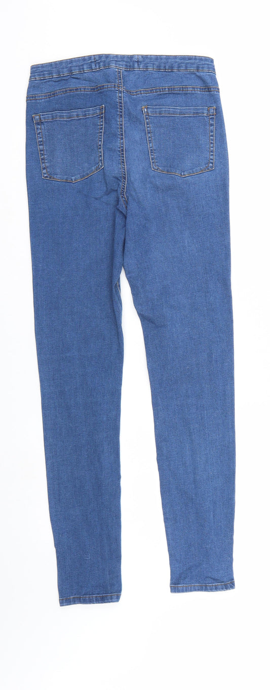 Denim & Co. Womens Blue Denim Tapered Jeans Size 14 L29 in