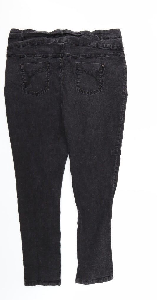 Very Womens Black Denim Straight Jeans L28 in