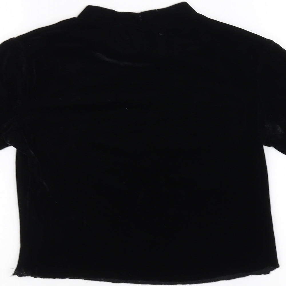 Womens UK Size 10 Atmosphere Black Basic T-Shirt