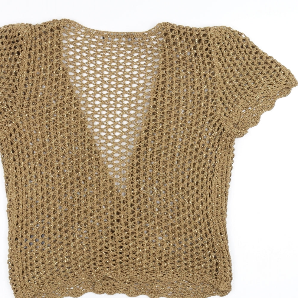 George Womens Brown Knit Jacket Size 10