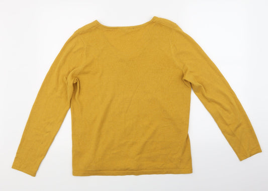 Bonmarché Womens Yellow Polka Dot Pullover Jumper Size 16