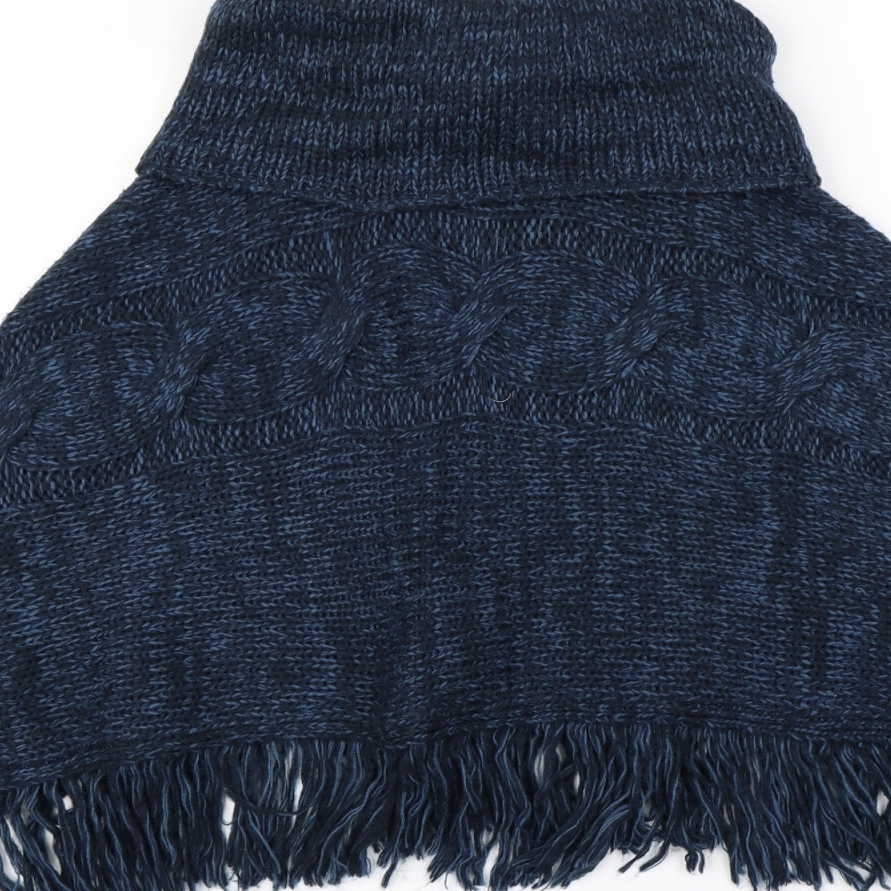 Preworn Womens Blue Jacket Poncho One Size