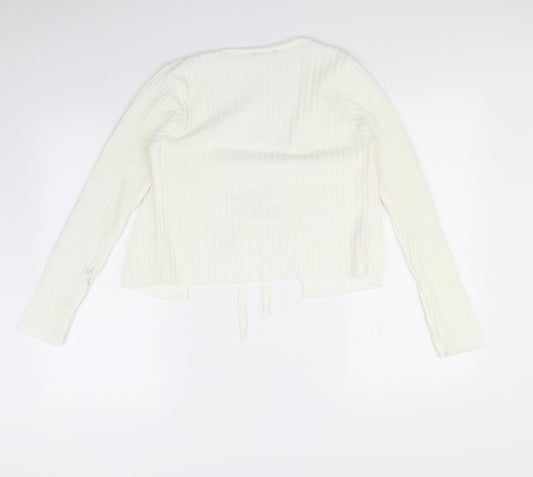 Nasty Gal Womens Ivory Cardigan Jumper Size 8