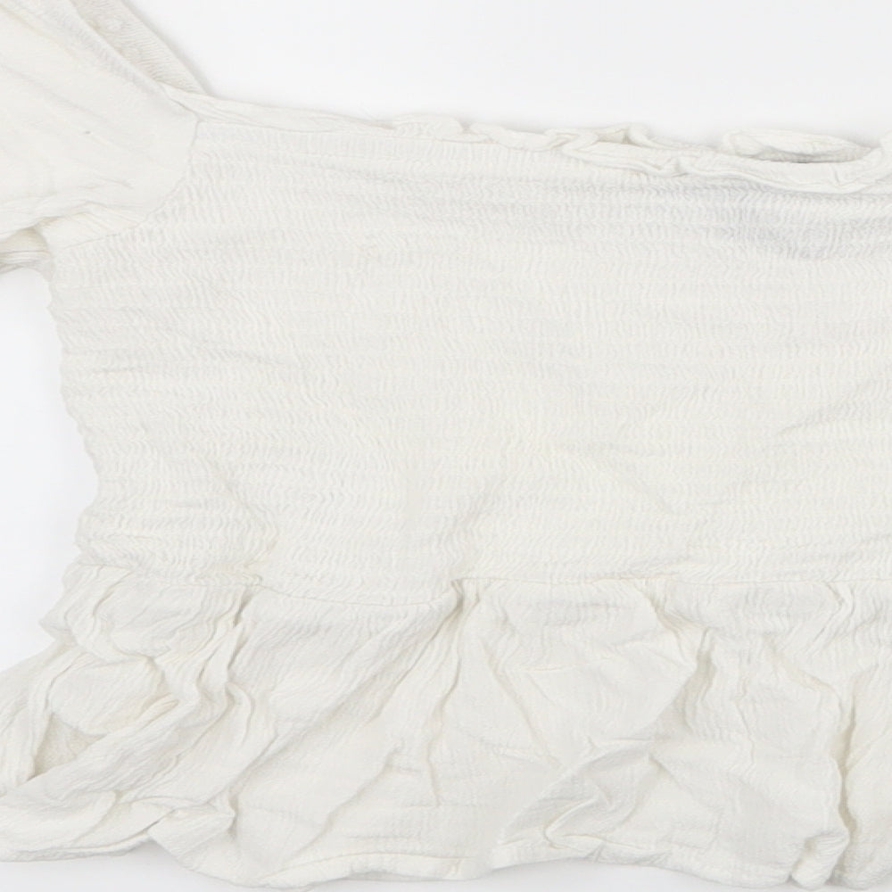 Primark Womens White Cropped T-Shirt Size 8