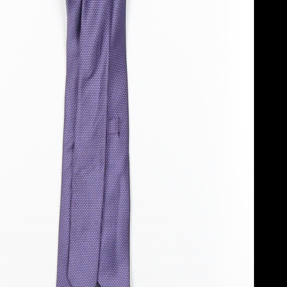 Preworn Mens Purple Geometric Pointed Tie One Size