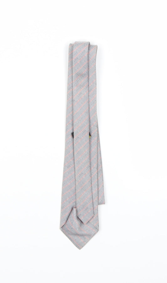 Preworn Mens Grey Striped Pointed Tie One Size