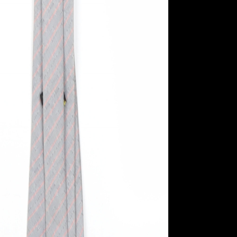 Preworn Mens Grey Striped Pointed Tie One Size