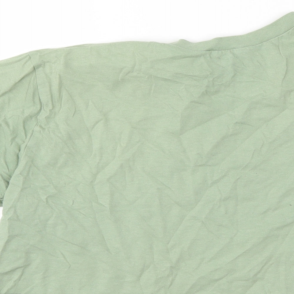 Primark Womens Green Cropped T-Shirt Size S - Mon Cheri
