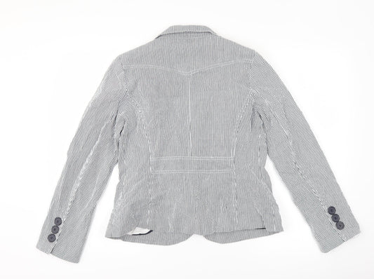 New Look Womens Blue Striped  Jacket Suit Jacket Size 14