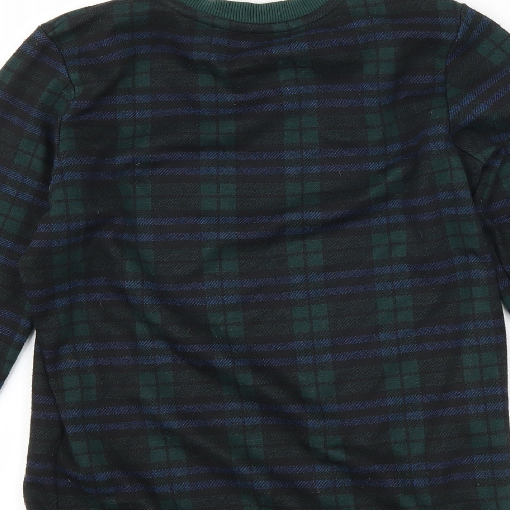 River Island Girls Green Check Pullover Sweatshirt Size 9-10 Years