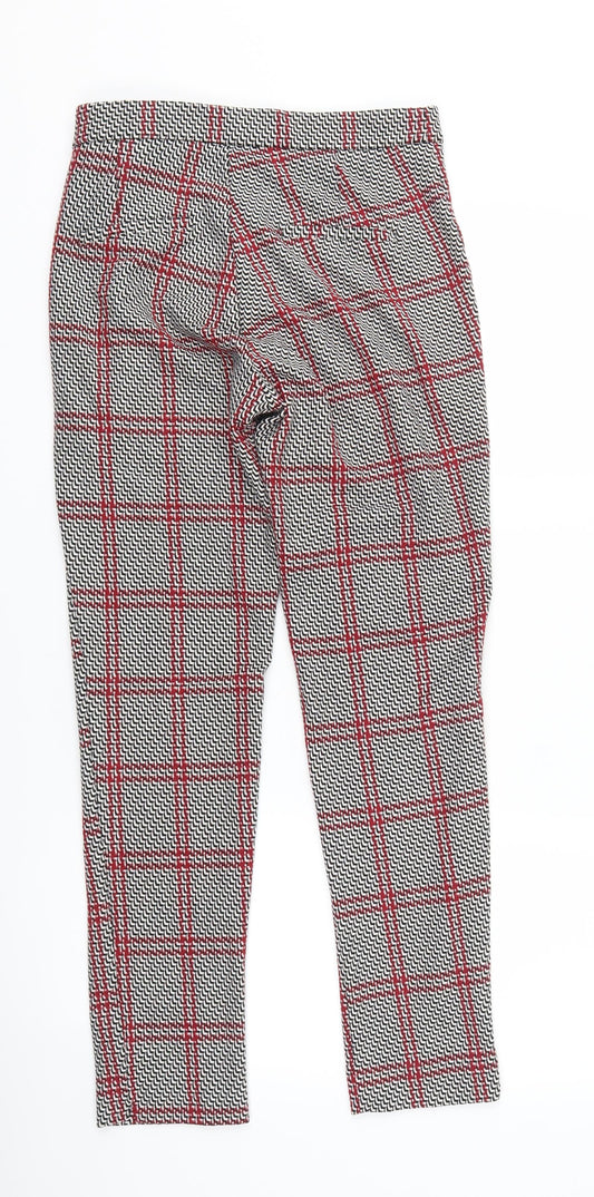 Stradivarius Womens Black Geometric Trousers Size 10 L26 in