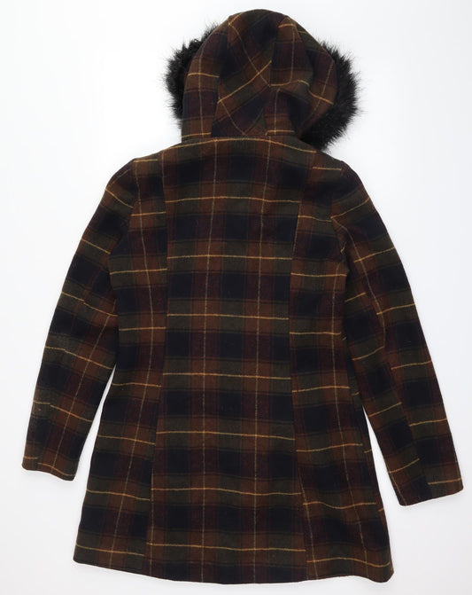 George` Womens Multicoloured Check Overcoat Coat