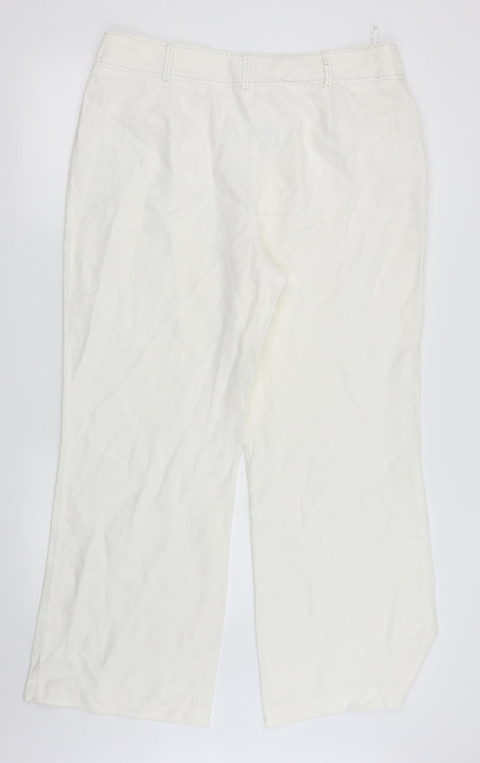 Per Una Womens White Trousers Size 16 L27 in