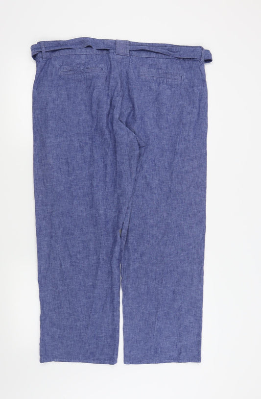 F&F Womens Blue Trousers Size 18 L25 in
