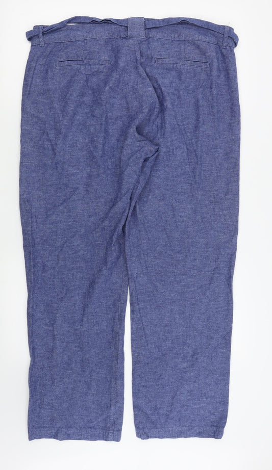 F&F Womens Blue Trousers Size 16 L27 in
