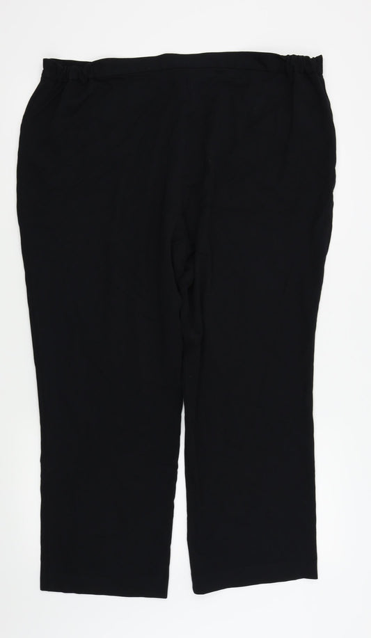 m&s Womens Black Trousers Size 20 L24 in