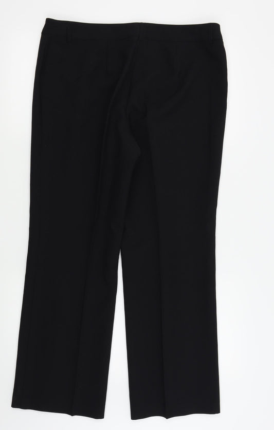 Womens UK Size 14 Papaya Regular Fit Black Trousers