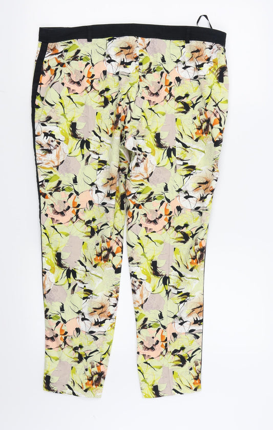 Womens UK Size 14 Limited Collection Regular Fit Multicoloured Trousers