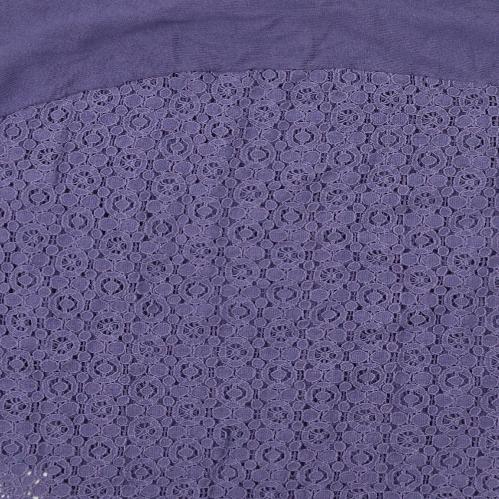 Womens UK Size 10 New Look Purple Basic T-Shirt