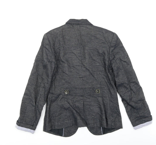 NEXT Womens Grey Striped  Jacket Blazer Size 12