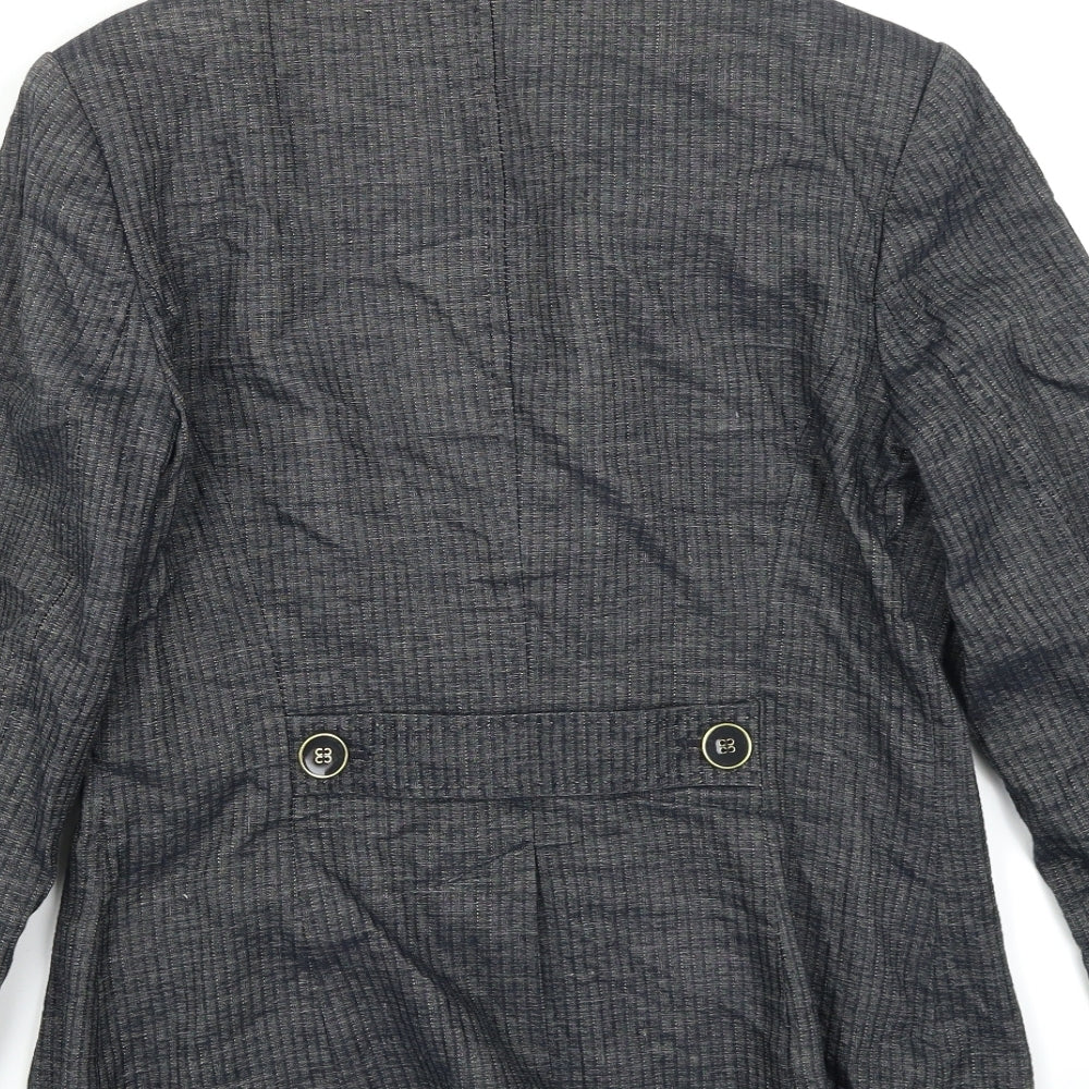 NEXT Womens Grey Striped Jacket Blazer Size 12