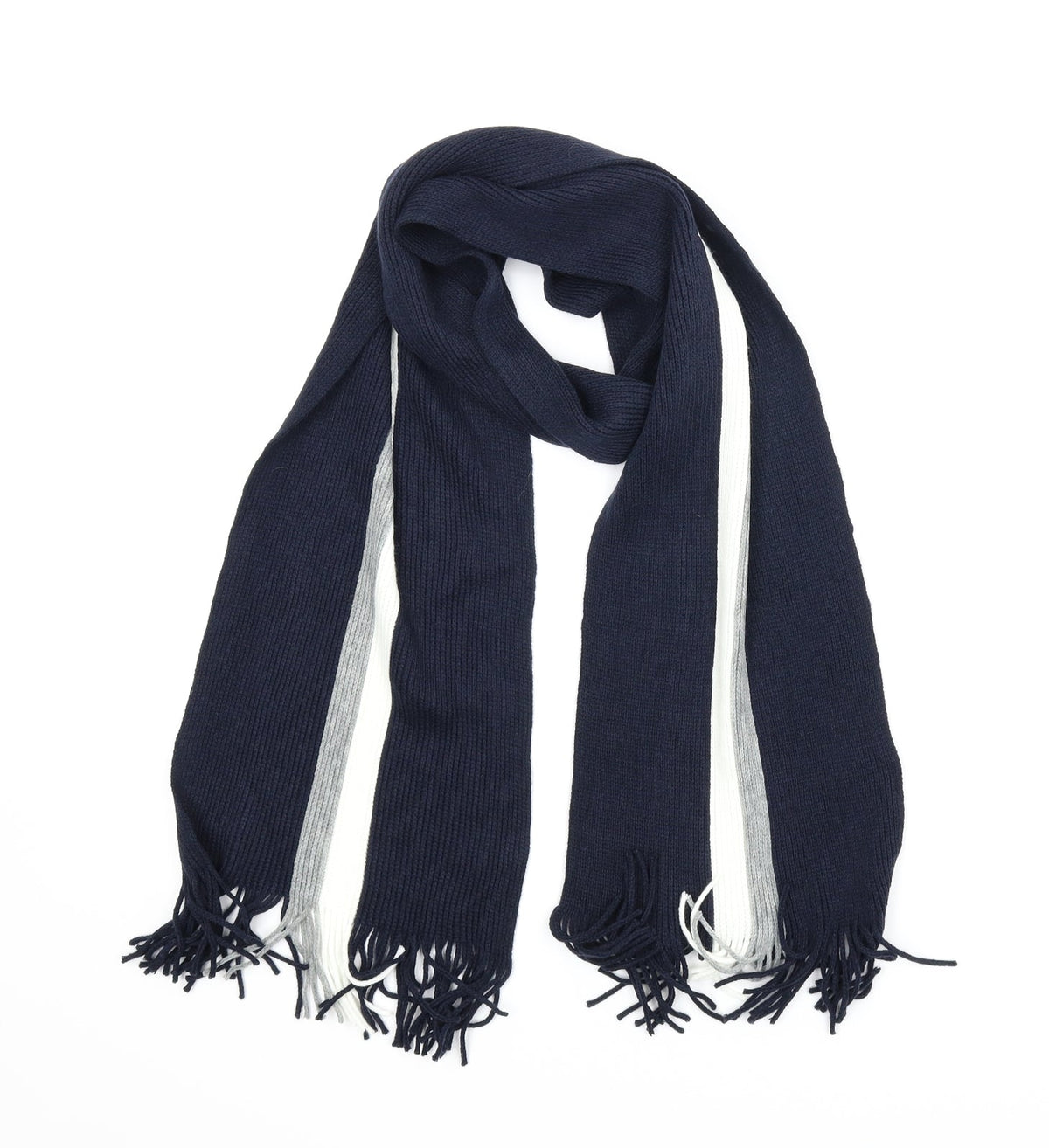 Nutmeg Mens Blue Striped Scarf One Size