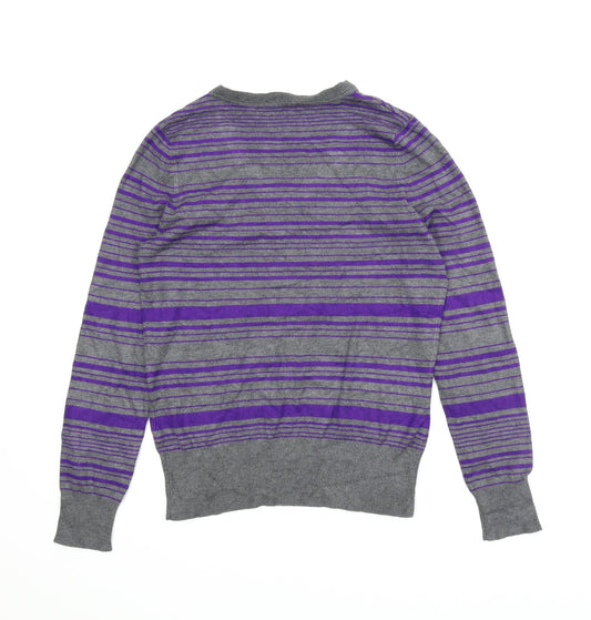 Preworn Mens Purple Striped Pullover Jumper Size S