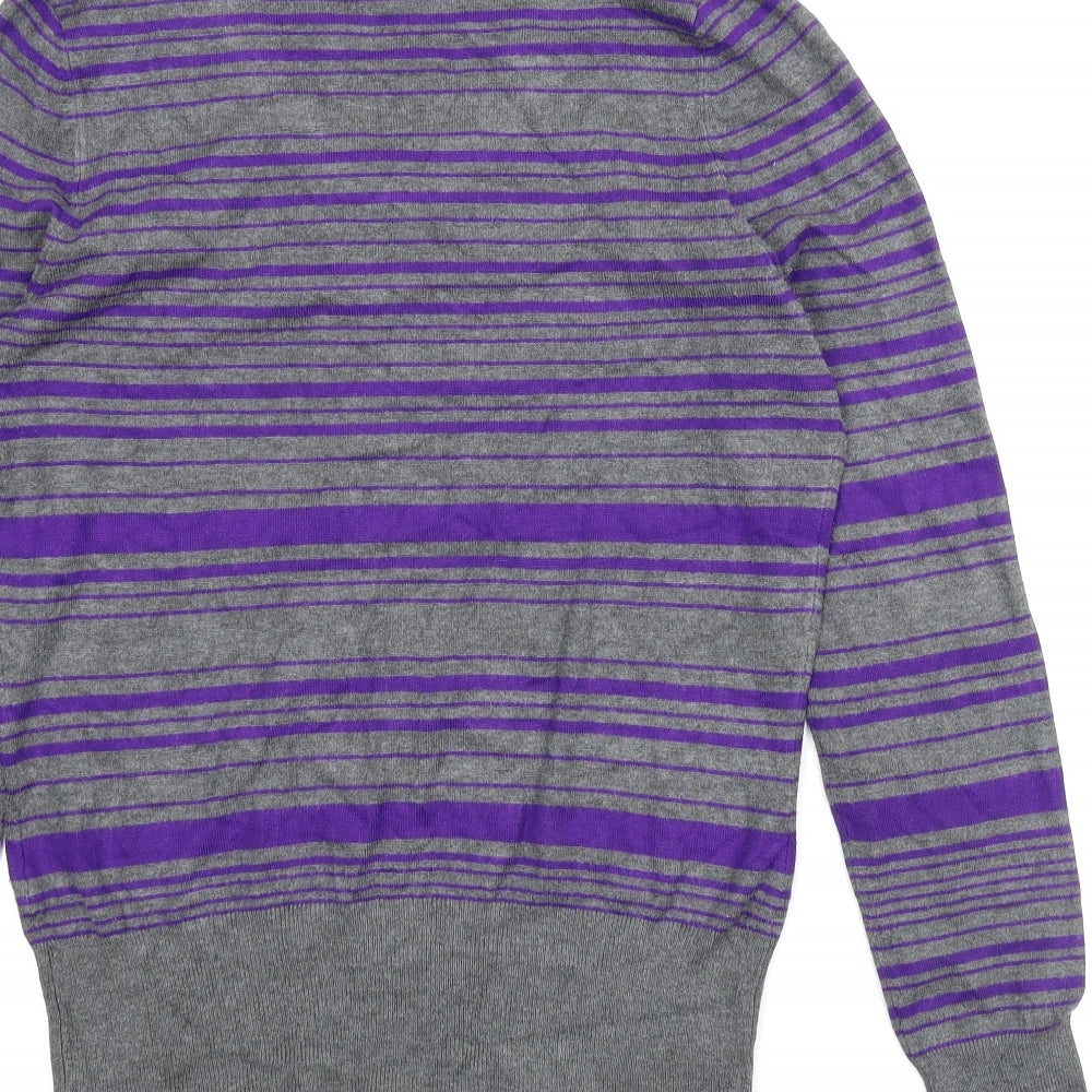 Preworn Mens Purple Striped Pullover Jumper Size S