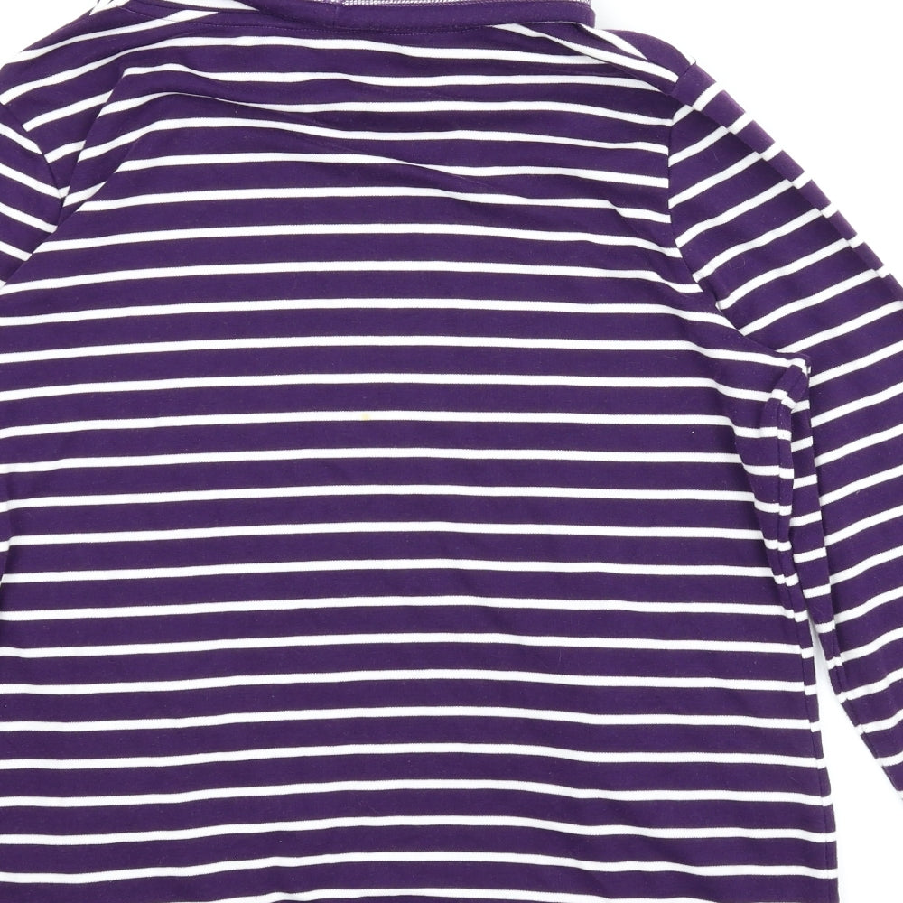 BM Womens Purple Striped Pullover Jumper Size M