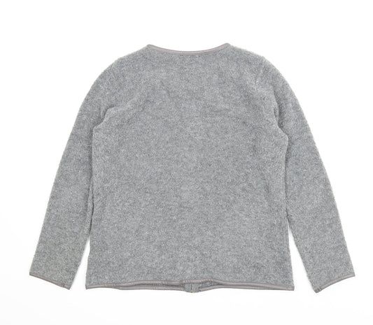 Classic Womens Grey Fleece Full Zip Jumper Size M