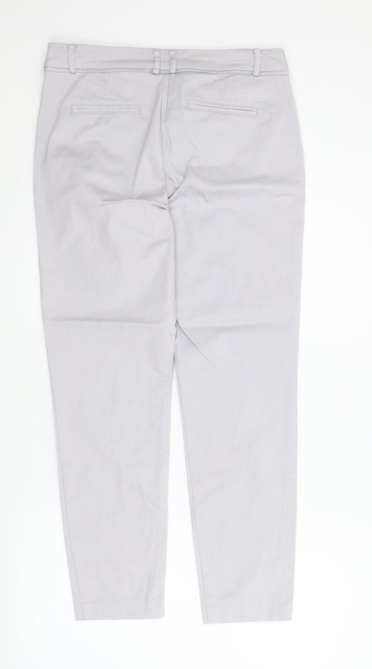Womens UK Size 12 Wallis Regular Fit Chino Grey Trousers