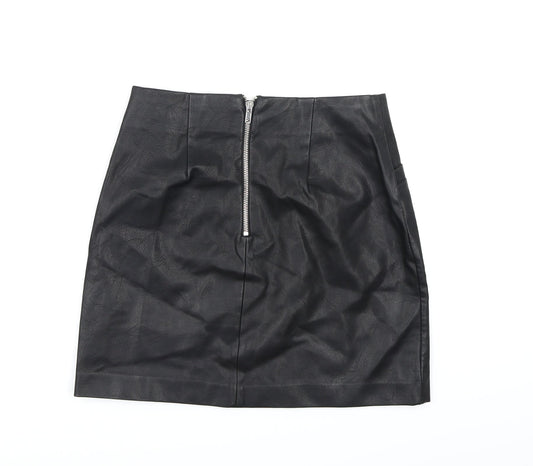 New Look Womens Black A-Line Skirt Size 8