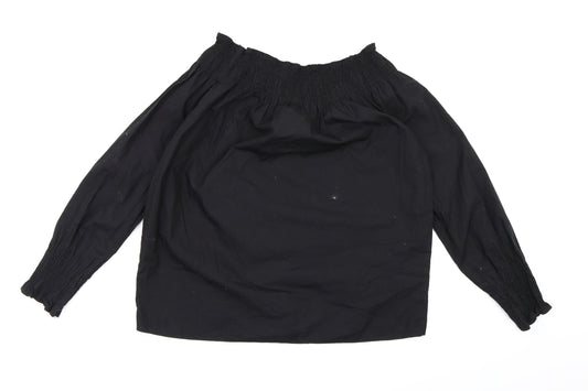 Womens UK Size XS Zara Black Basic Blouse