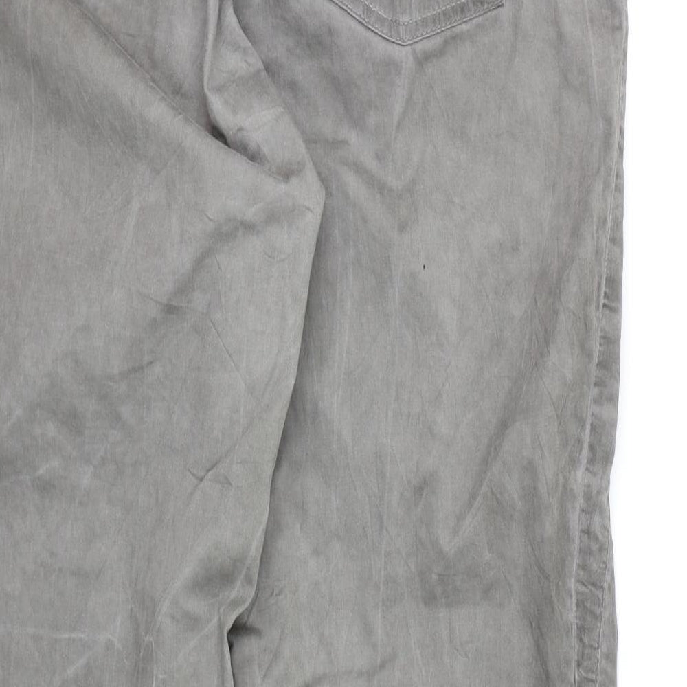 Mens UK Size Bessie Regular Fit Straight Grey Jeans