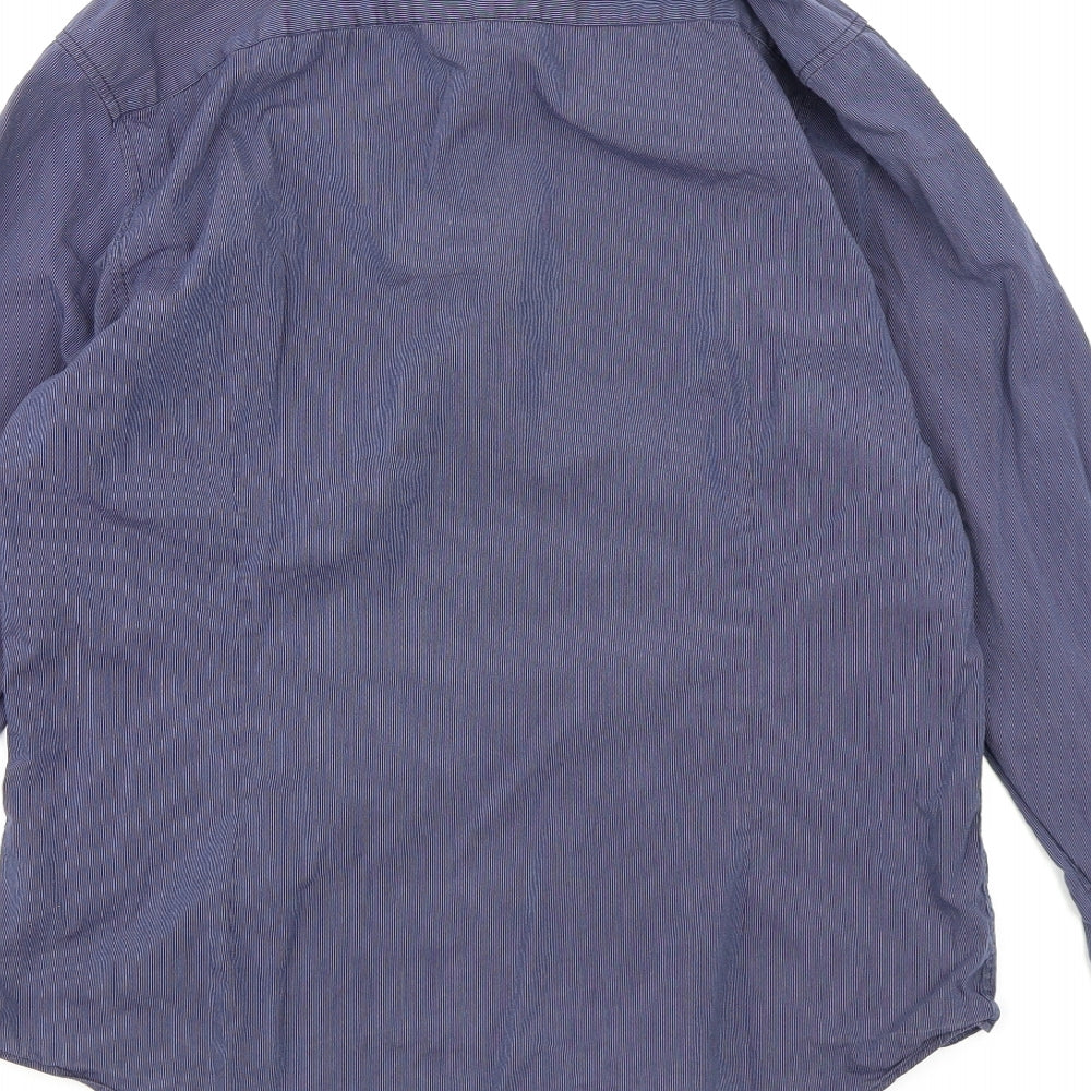 Mens UK Size M Burton London Blue Button-Up Long Sleeve Casual Shirt