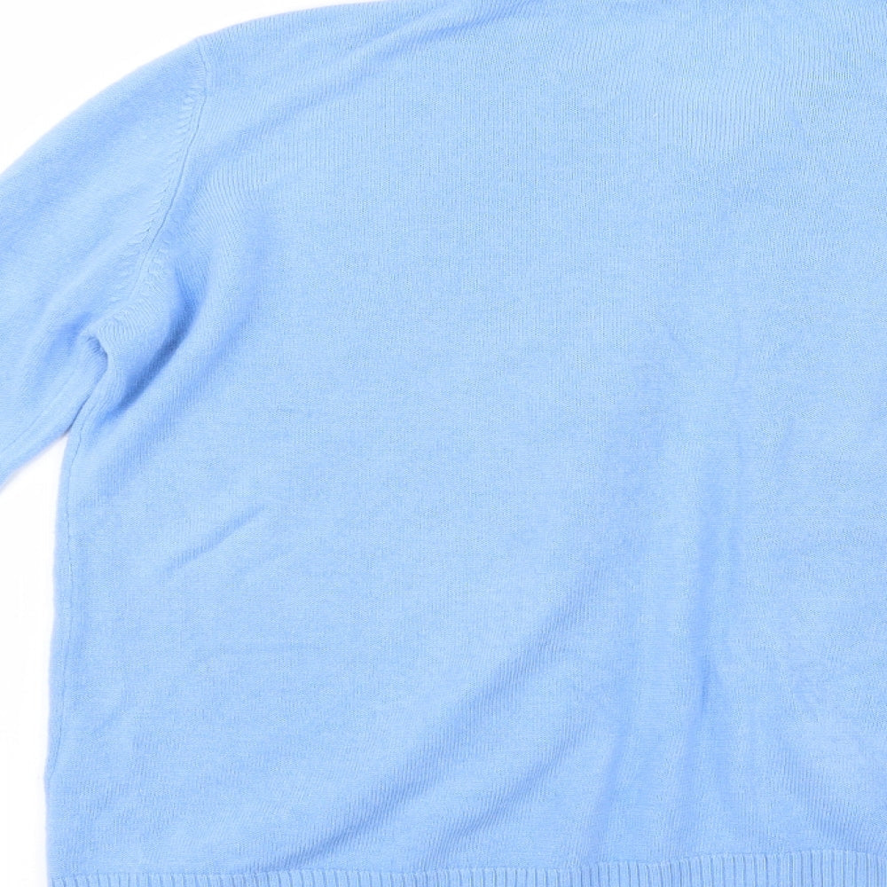 Pure & Natural Womens Blue Knit Cardigan Jumper Size 14