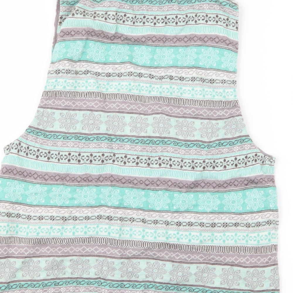 Salt Water Womens Green Geometric Knit Cardigan Jumper Size S - Christmas