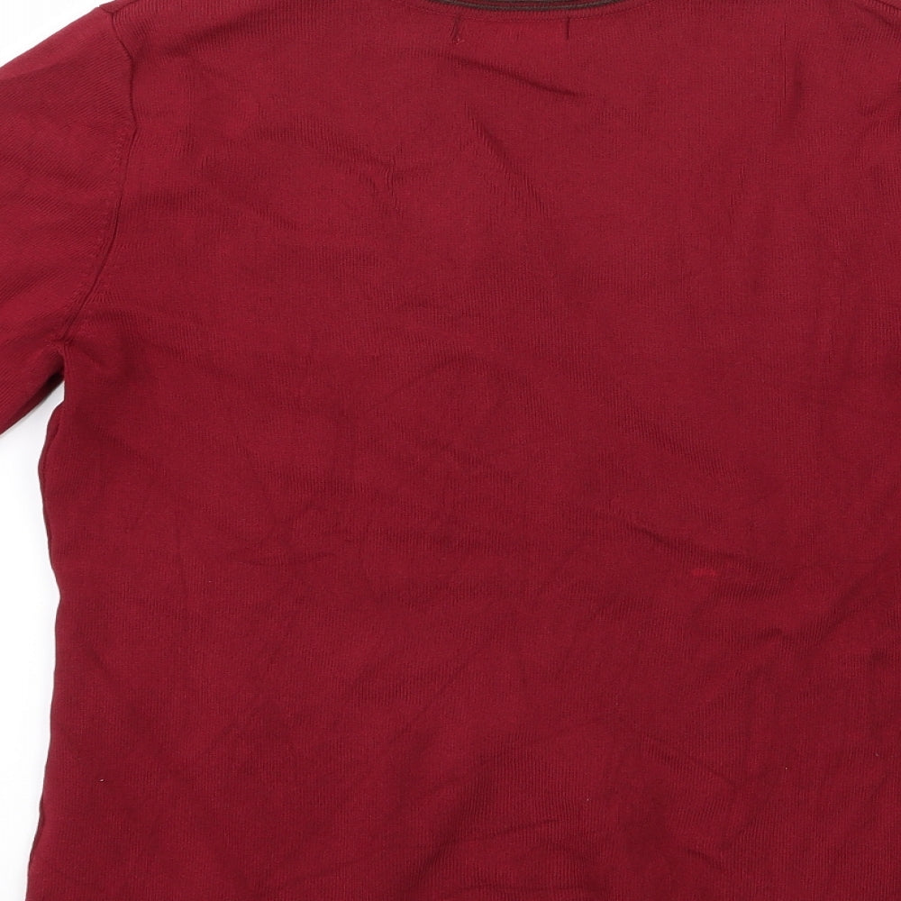 Womens UK Size 14 Berkertex Red Basic Blouse