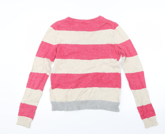 Gap Womens Pink Striped Knit Pullover Jumper Size S