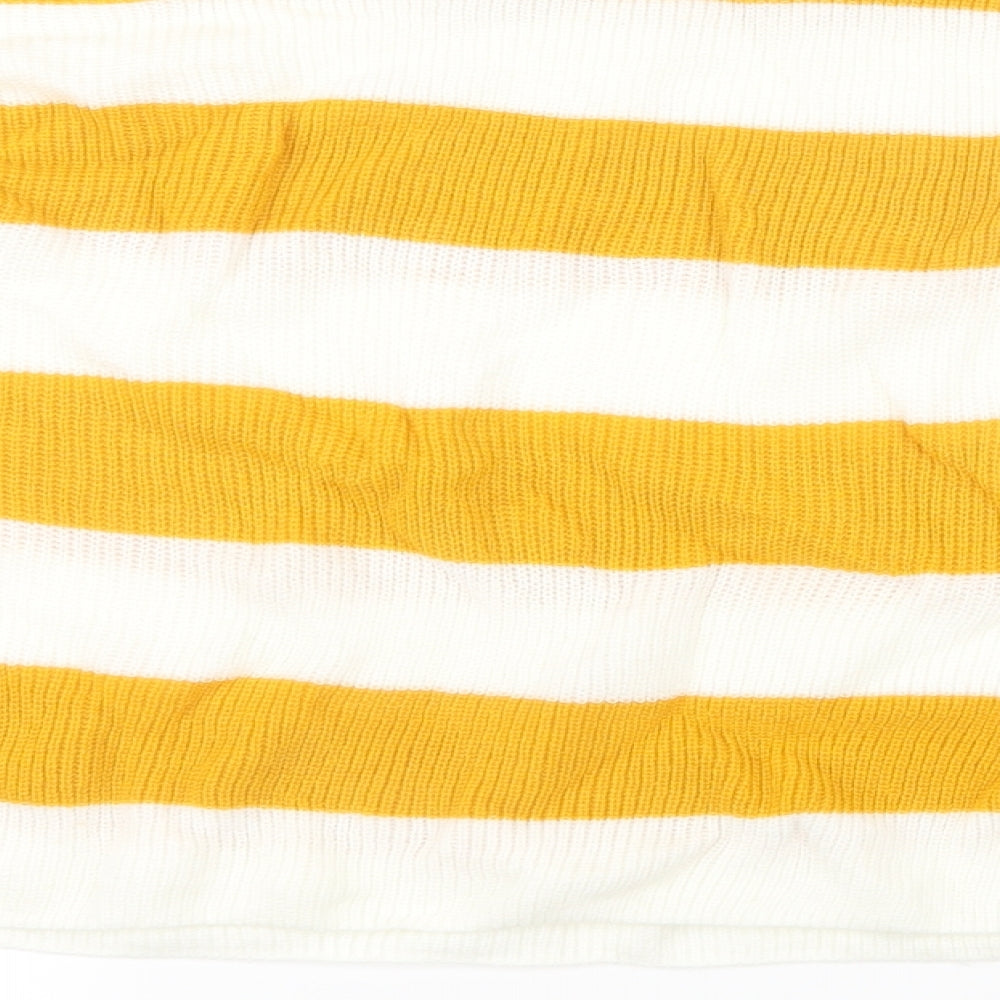 H&M Girls Yellow Striped Knit Pullover Jumper Size 15 Years