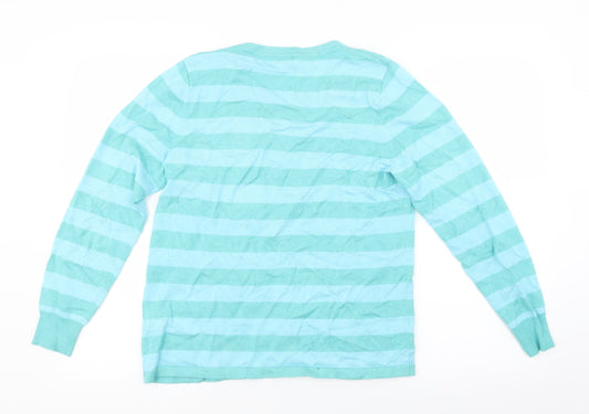 Collection Womens Blue Striped Knit Pullover Jumper Size 12