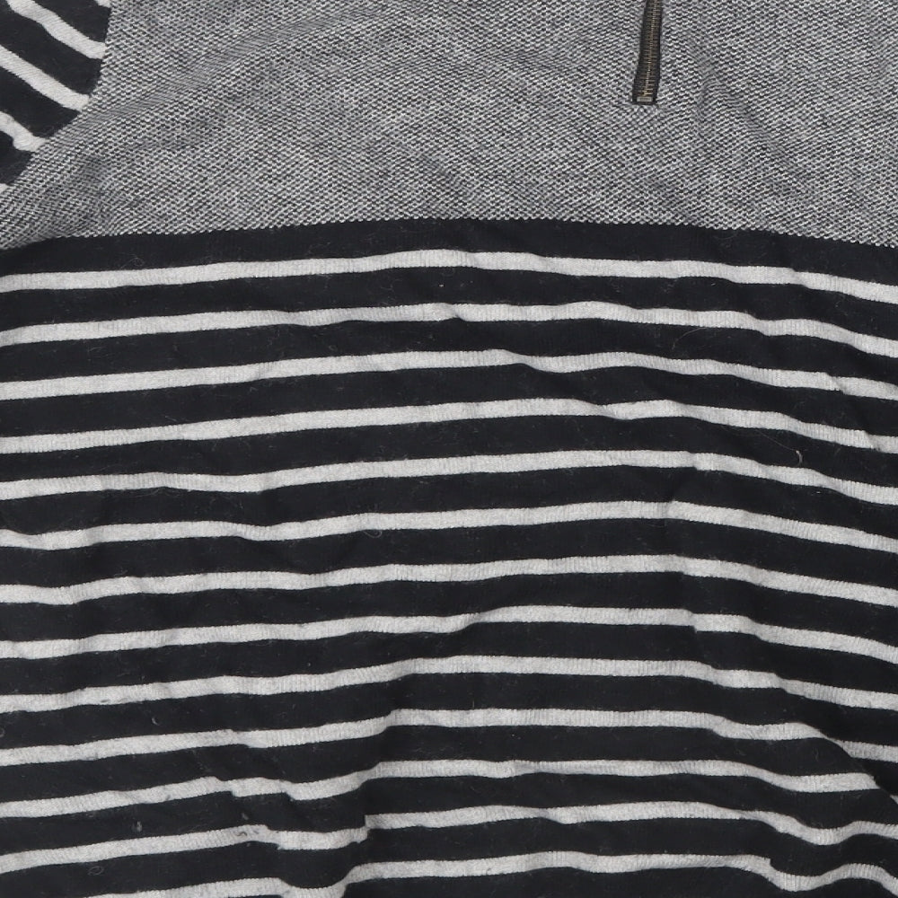 Autograph Womens Grey Striped Knit Pullover Jumper Size 18