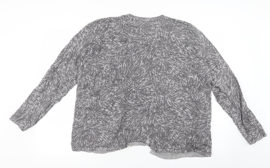 Bonmarché Womens Grey Geometric Knit Cardigan Jumper Size L