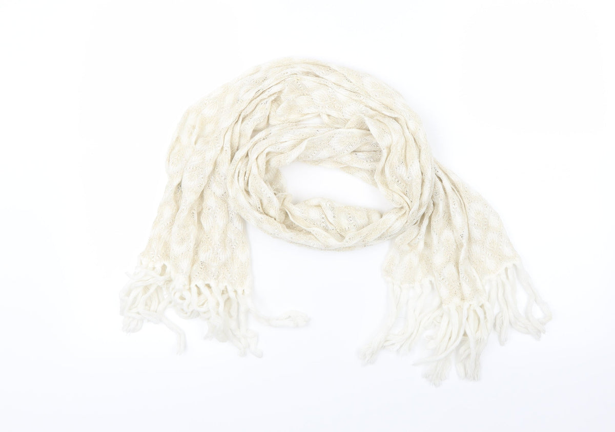 Foreign Womens Gold Geometric Knit Scarf