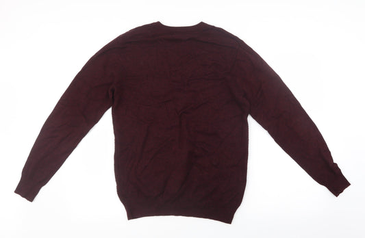 Easy Mens Purple Knit Pullover Jumper Size S