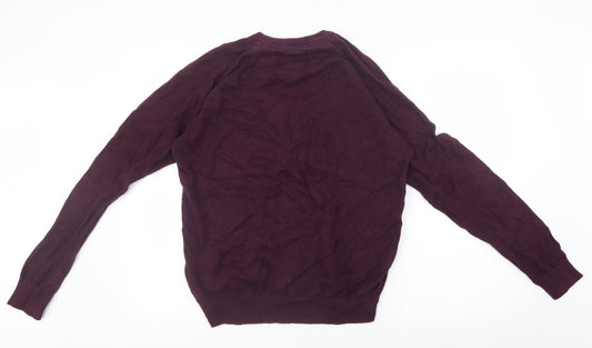 Threadbare Mens Purple Knit Pullover Jumper Size M