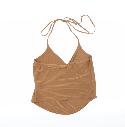 Missguided Womens Brown Basic Blouse Size 8