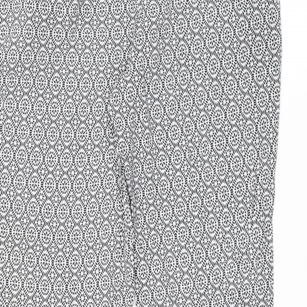 Primark Womens Blue Floral Trousers Size 10 L28 in