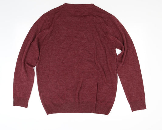Pep & co Mens Red Knit Pullover Jumper Size L
