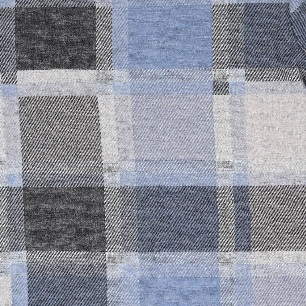 Marks & Spencer Womens Blue Check Knit Pullover Jumper Size 16